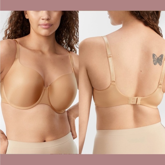 NWT $74 Panache [ 32FF US‎ ] Porcelain Elan Plunge Bra in Almond Nude - Picture 1 of 12